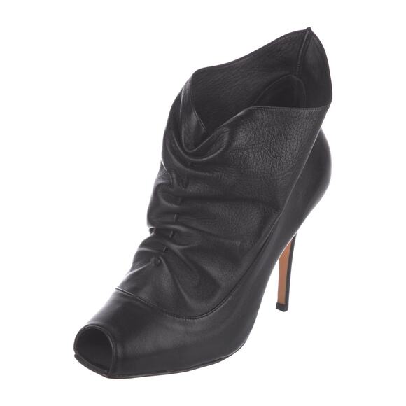 MANOLO BLAHNIK Leather Lace-Up Boots Heels - 40 - Picture 2 of 5